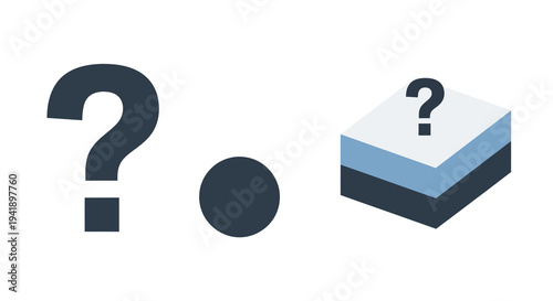 Modern clean question mark with geometric design and abstract layers