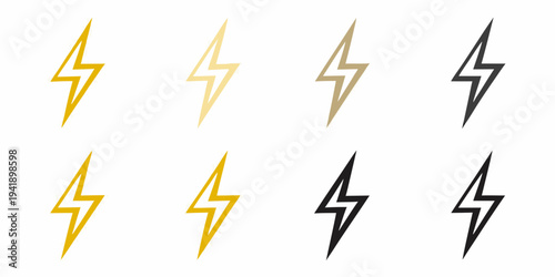 Golden and black lightning bolt icons arranged in a grid pattern