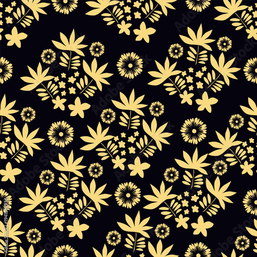 Vintage seamless floral pattern. Liberty style background of small pastel colorful flowers. Small flowers scattered over a white background. Stock vector for printing on surfaces