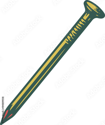 Green Nail Illustration Essential Hardware Tool