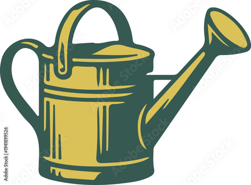 Vintage Style Watering Can Icon for Gardening and Nature
