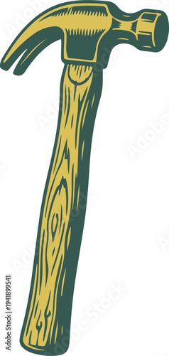 Classic Claw Hammer Illustration for Construction and DIY Projects
