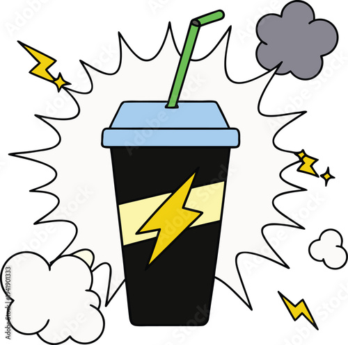 Trash can with recycling symbol vector illustration