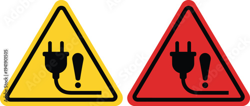 Warning signs indicating the dangers of electrical hazards and water exposure