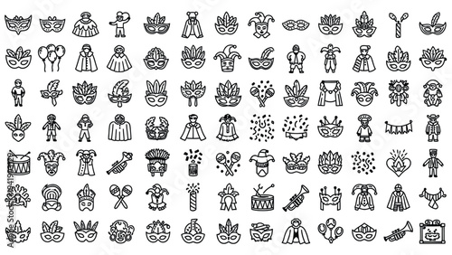 Crown royal headwear symbol icons set.