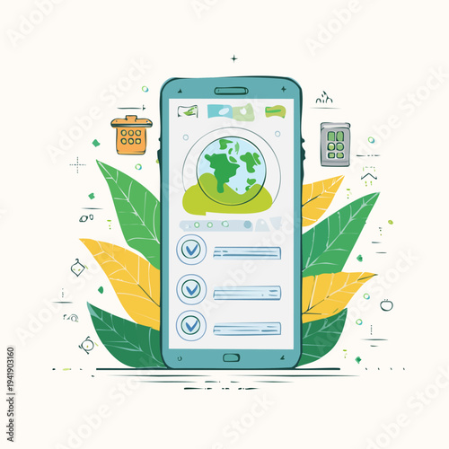 Smartphone with Task Management App.