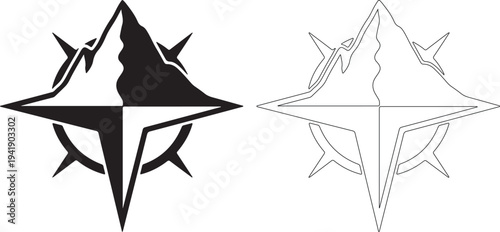 Black and white starburst shapes