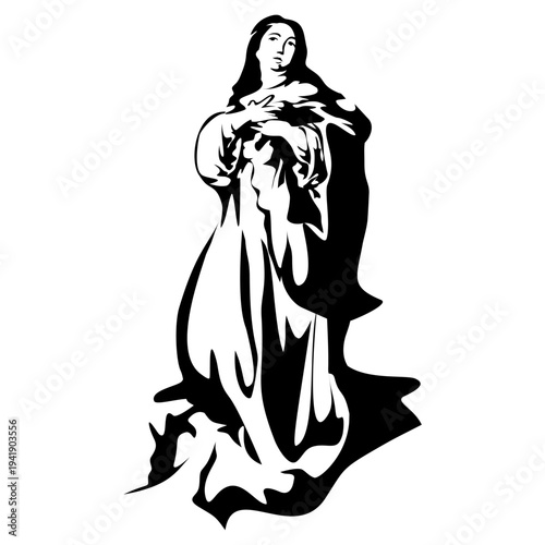 woman in a dress Vector cartoon artwork