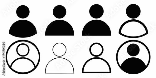 Simple black and white icons representing people and user profiles