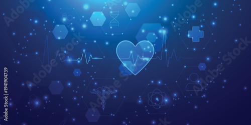 Abstract geometric medical cross shape medicine and science concept background