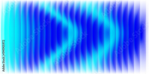 Abstract vertical blue light bar pattern background with glowing cyan center, creating a vibrant digital sound wave or equalizer effect, isolated on