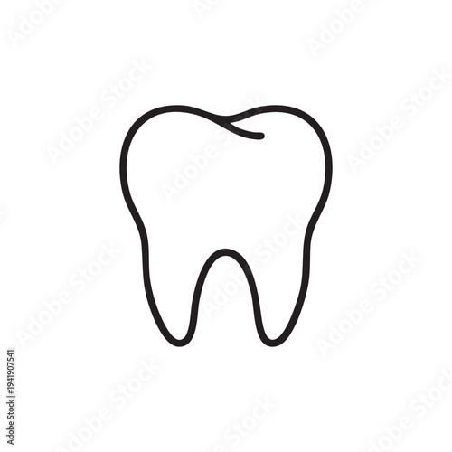 Simple Outline Illustration of a Human Tooth Clean Dental Care Concept Symbol Representing Oral Hygiene Dentistry Health and Well being