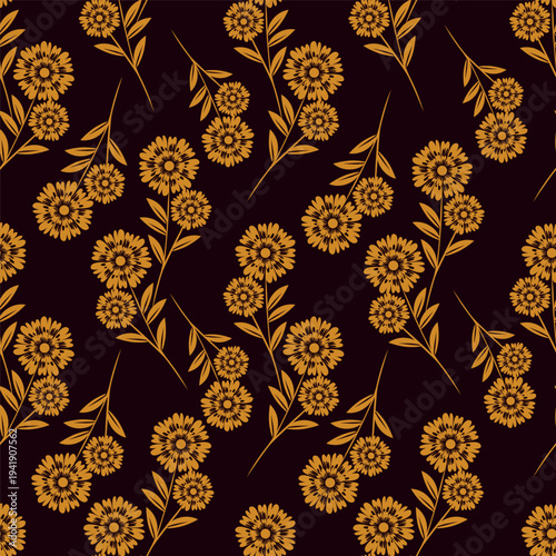 Vintage seamless floral pattern. Liberty style background of small pastel colorful flowers. Small flowers scattered over a white background. Stock vector for printing on surfaces