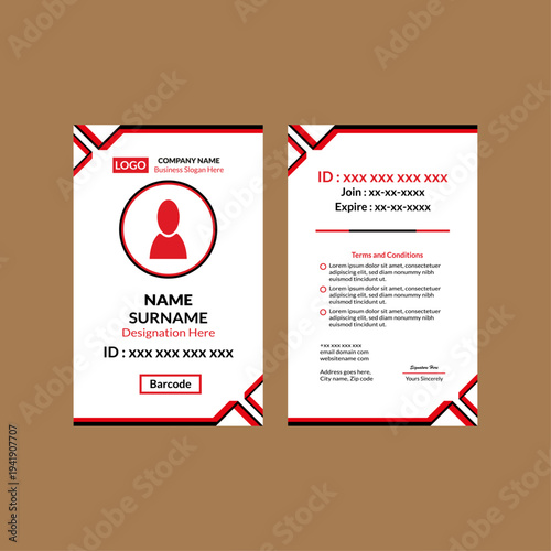 Modern ID Badge Design. Dynamic Template Display for Promotion.