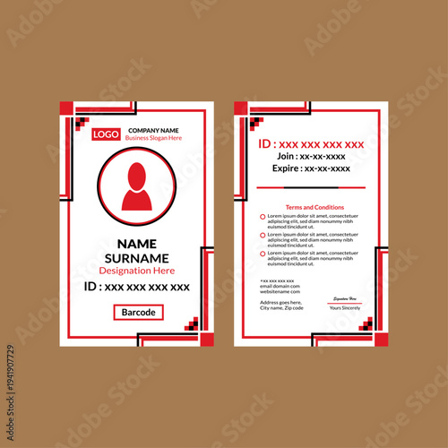 Modern ID Badge Design. Dynamic Layout Display for Promotion.