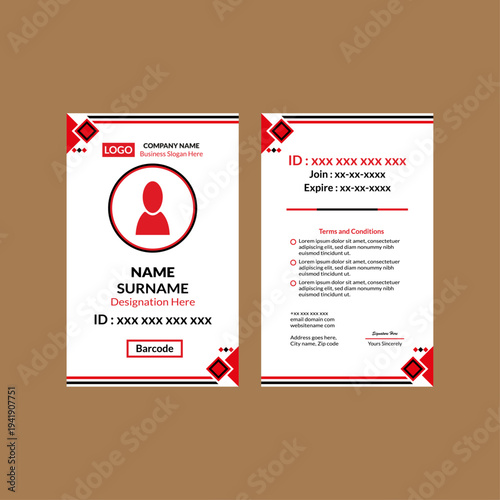 Modern ID Badge Design. Innovative Layout Display for Promotion.