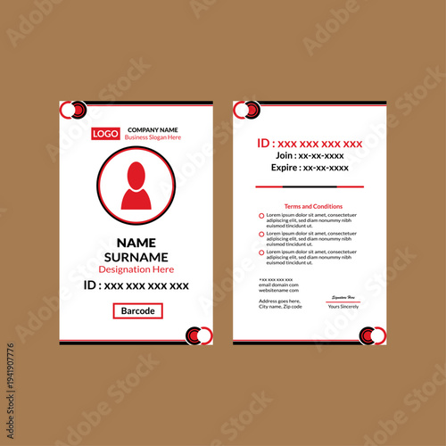 Modern ID Badge Design. Classic Template Display for Promotion.