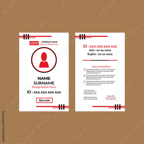 Modern ID Badge Design. Luxurious Layout Display for Promotion.