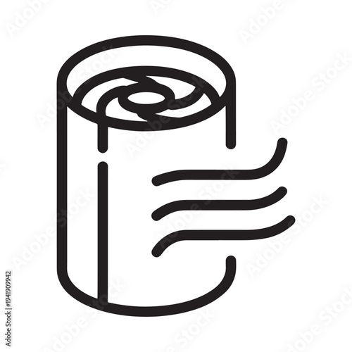 Simple line art illustration of a cylindrical paint can with drips
