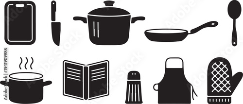 set of kitchen utensils