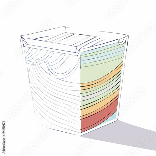 Transparent Plastic Container with Layered Liquid.