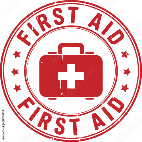 First aid rubber stamp