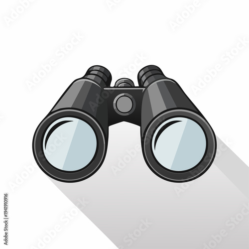 Black Binoculars with Two Lenses.
