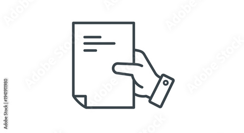 Silhouette of a hand holding a document