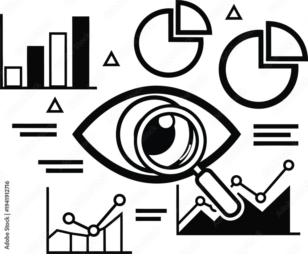 Fototapeta premium Analyzing data visualization with an eye on trends and statistics wqe (633)