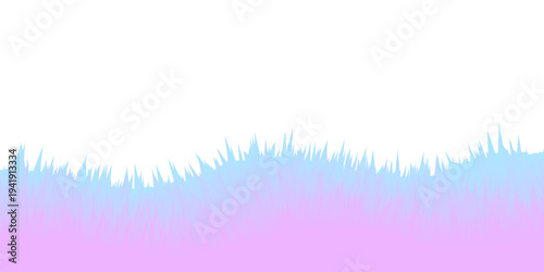 Panoramic summer lawn landscape with herbs, various weeds. Grass illustrations arranged in a grid pattern. simple horizontal grass border, fresh spring look, isolated on white transparent background. 