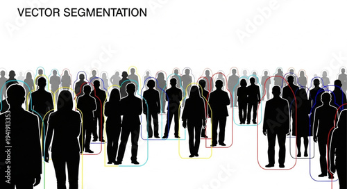 Silhouetted Crowd - A Vector Segmentation of People in Silhouette.