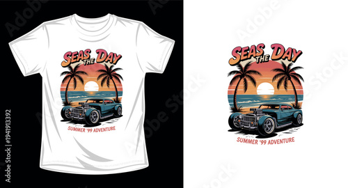 Car graphic vector art t-shirt design print template