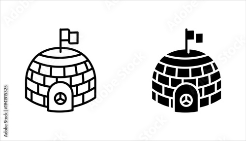 Bunker icon set, Emergency defense space during airstrikes or explosions pictogram, vector illustration on white background