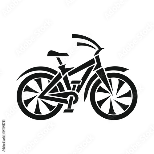 Black Modern Bicycle Vector Illustration