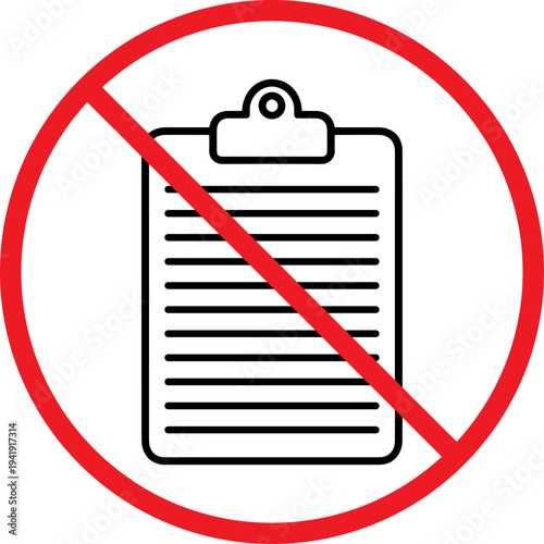 Prohibited document symbol for restricted paperwork