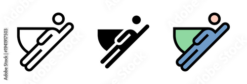 Conjunto de iconos de superación personal. Superhéroe. Motivación, crecimiento personal, logro de metas. Ilustración vectorial