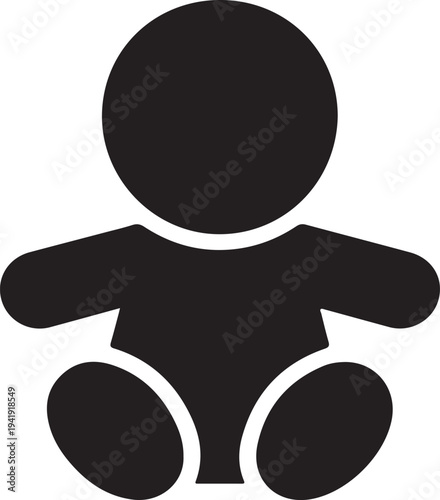 Human newborn baby, toddler or infant flat icon for apps and websites