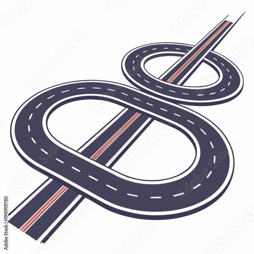 Highway interchange forming a dollar sign, symbolizing financial growth and investment opportunities