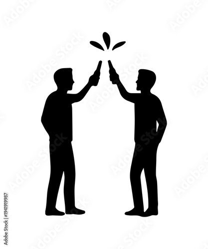 Friends toasting beer bottles celebrating friendship and success