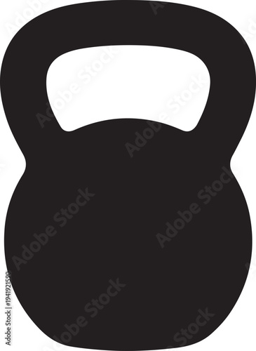 Kettlebell or girya weight training equipment flat vector icon for exercise apps and websites