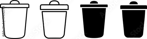 Coffee cups icon set in modern minimalist style