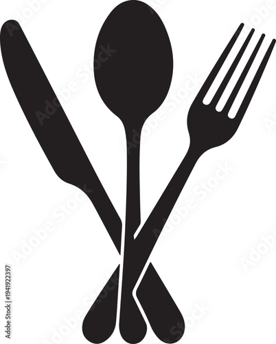 Knife, fork and spoon