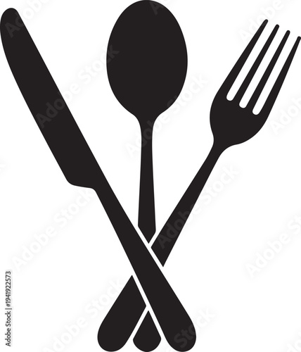 Knife, fork and spoon