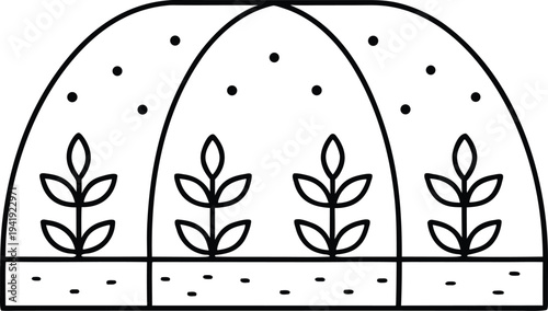 cover crops line art vector illustration on transparent background