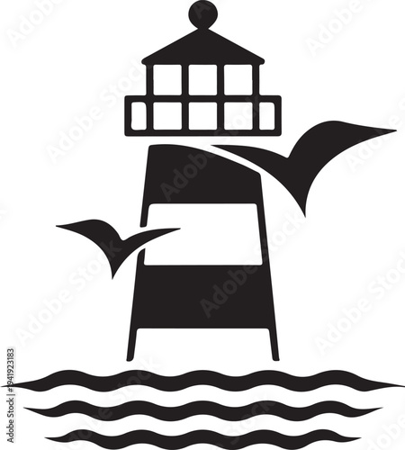 Lighthouse icon, logo isolated on white background
