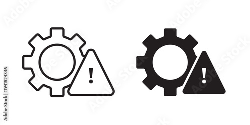 Technical warning icon vector illustration designs pack. EPS10