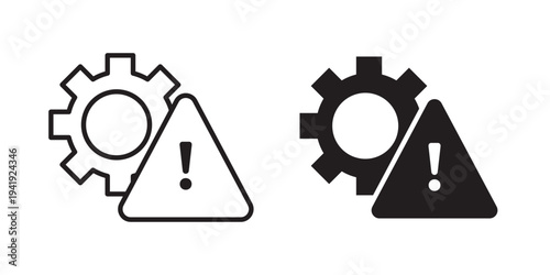 Technical warning icon vector illustration designs pack. EPS10