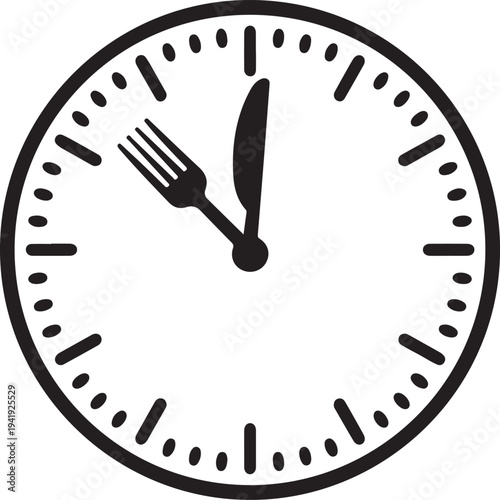 Lunch time icon. Restaurant logo template. Vector illustration isolated on white background.