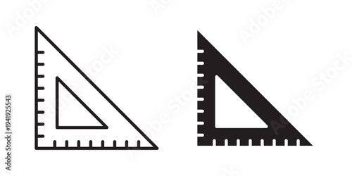 Triangle ruler icon vector illustration designs pack. EPS10