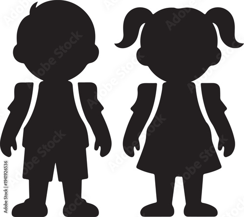 Man girl students classmates pictogram icon